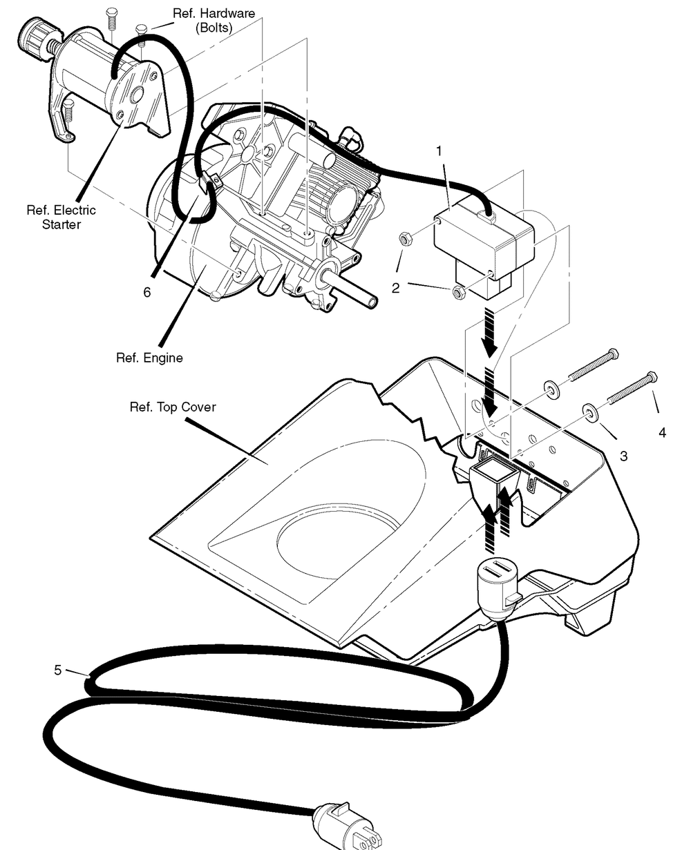 Electric Starter Group (1740273) Diagram and Parts List for 621502X37NA-521SSE 2006 Briggs and Stratton Snow Blower